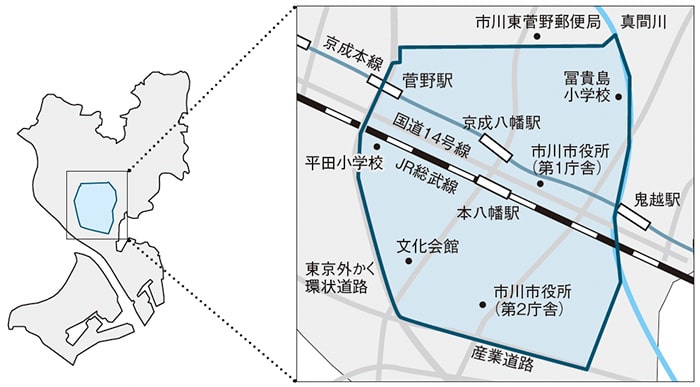 イラスト：利用可能店舗エリア