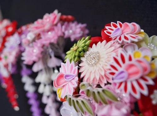 桜つまみ細工体験の画像