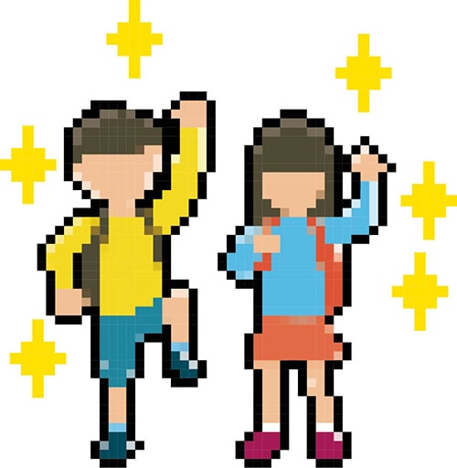 画像：無事に不審者からにげられた。レベルアップ。特別なおまじない「いかのおすし」を覚えた