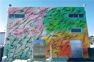 真間ポンプ場に壁画を描きましたの画像