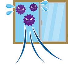 手で触れる共有部分を消毒しましょうの画像