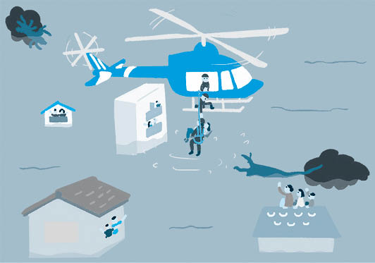 河川が氾濫すると…の画像