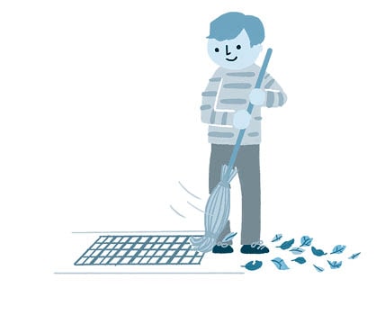 排水溝の掃除の画像