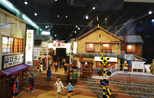 画像：昭和の市川を再現したジオラマ