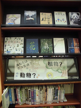 動物植物どっち派特集展示のようす 写真:動物植物どっち派特集展示のようす