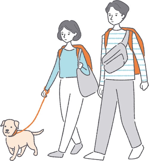 イラスト：犬の散歩マナー