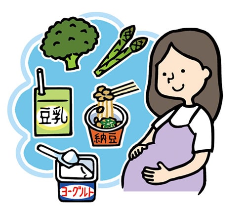 イラスト：妊娠を機に、家族で食生活の見直しを