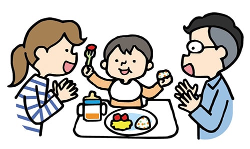イラスト：よく噛んで食べよう