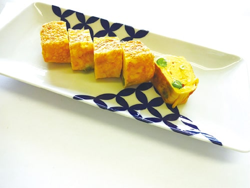 画像：グリーンピース入り卵焼き