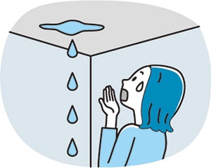 イラスト：屋根や外壁から水漏れする