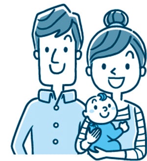 イラスト：マンション管理セミナーに参加する家族