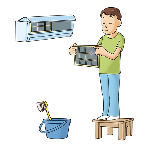 イラスト：エアコンの掃除