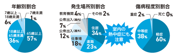 円グラフ：令和4年 市内の熱中症での救急搬送者（173人）