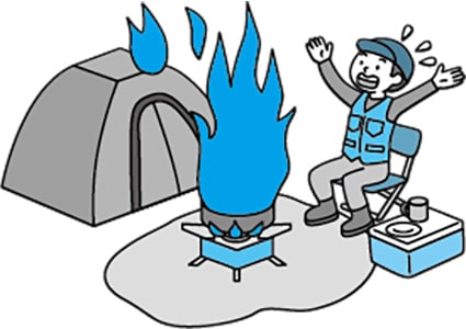 イラスト：キャンプ・バーベキューの事故の危険な行為の画像1