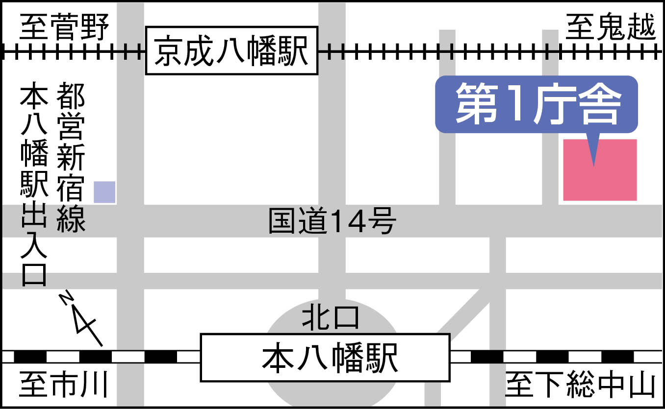 イラスト地図：市役所第1庁舎