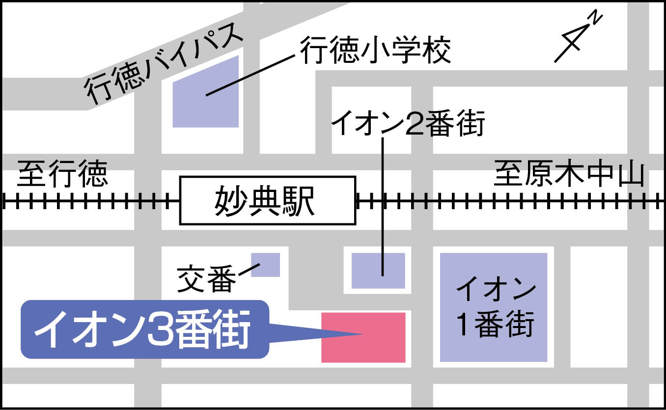 イラスト地図：イオン市川妙典店