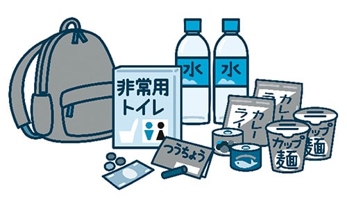 イラスト：非常持ち出し品