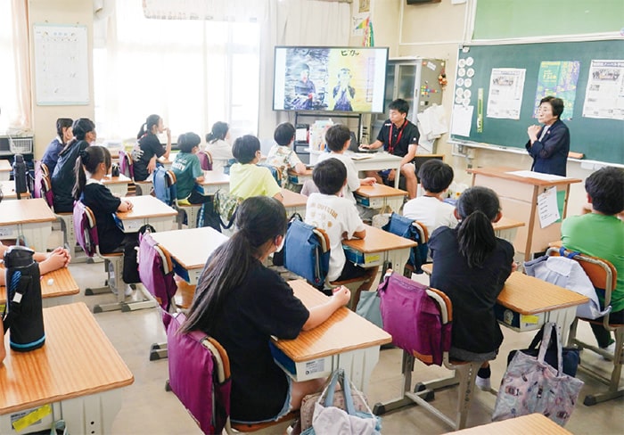 画像：市立学校での平和に関する学習