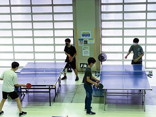 卓球やバスケなどの軽スポーツも楽しめます（軽スポーツを行う場合は運動靴で来てください）の画像