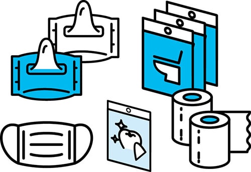 イラスト：救急用品、衛生用品