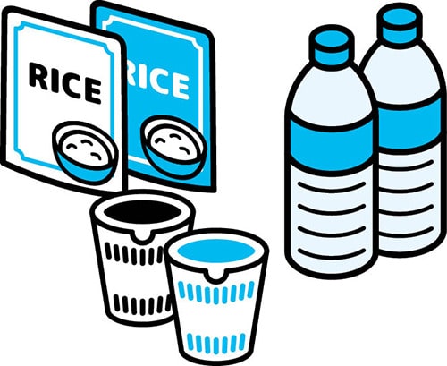 イラスト：飲料水・食糧