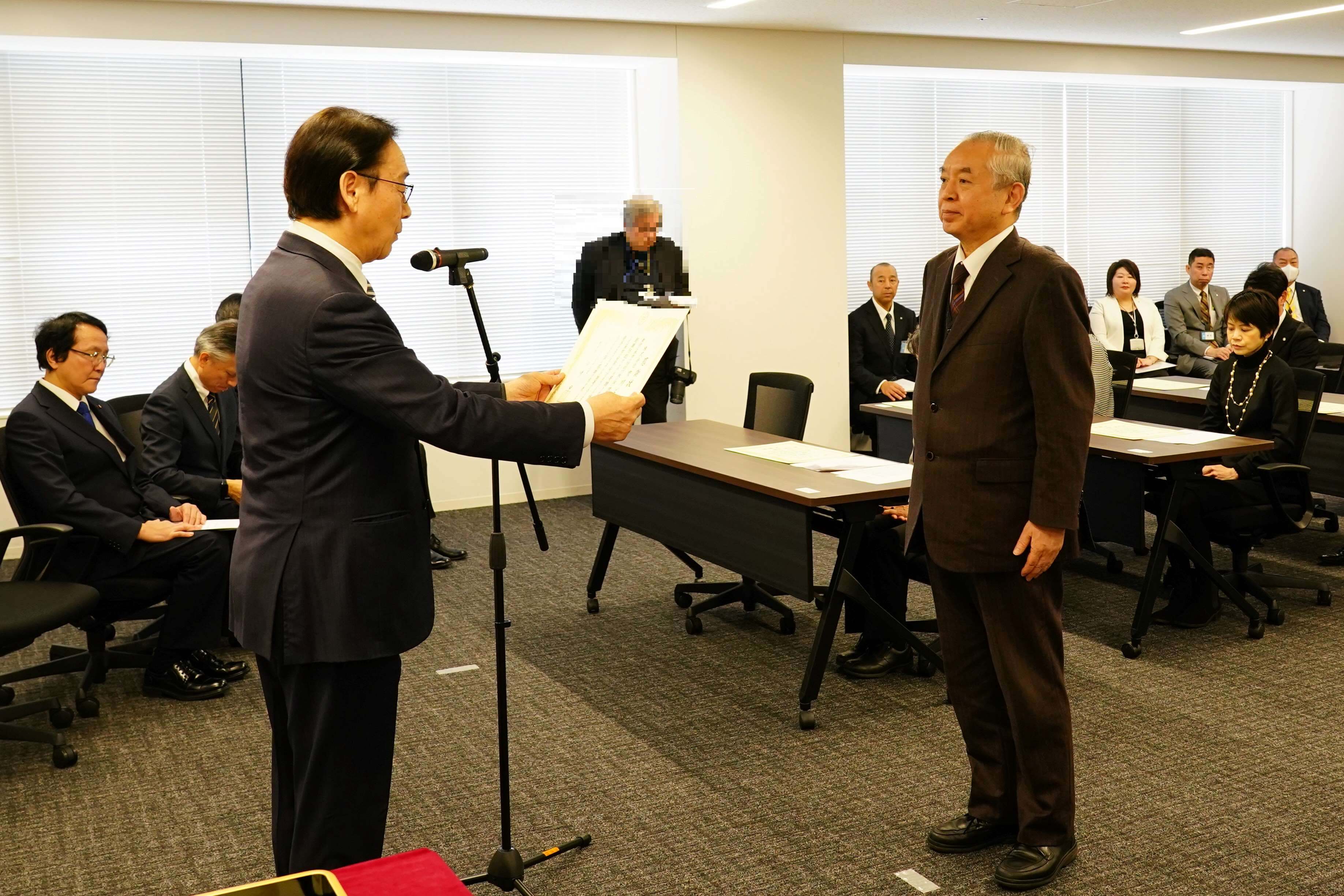 感謝状贈呈式の様子の画像