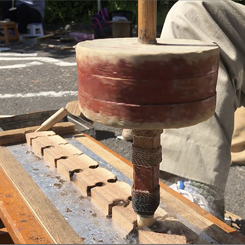 写真：舞切り式の火おこし