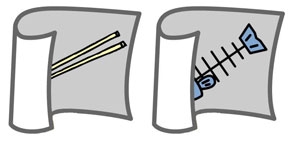 イラスト:先の尖ったものは紙で包む