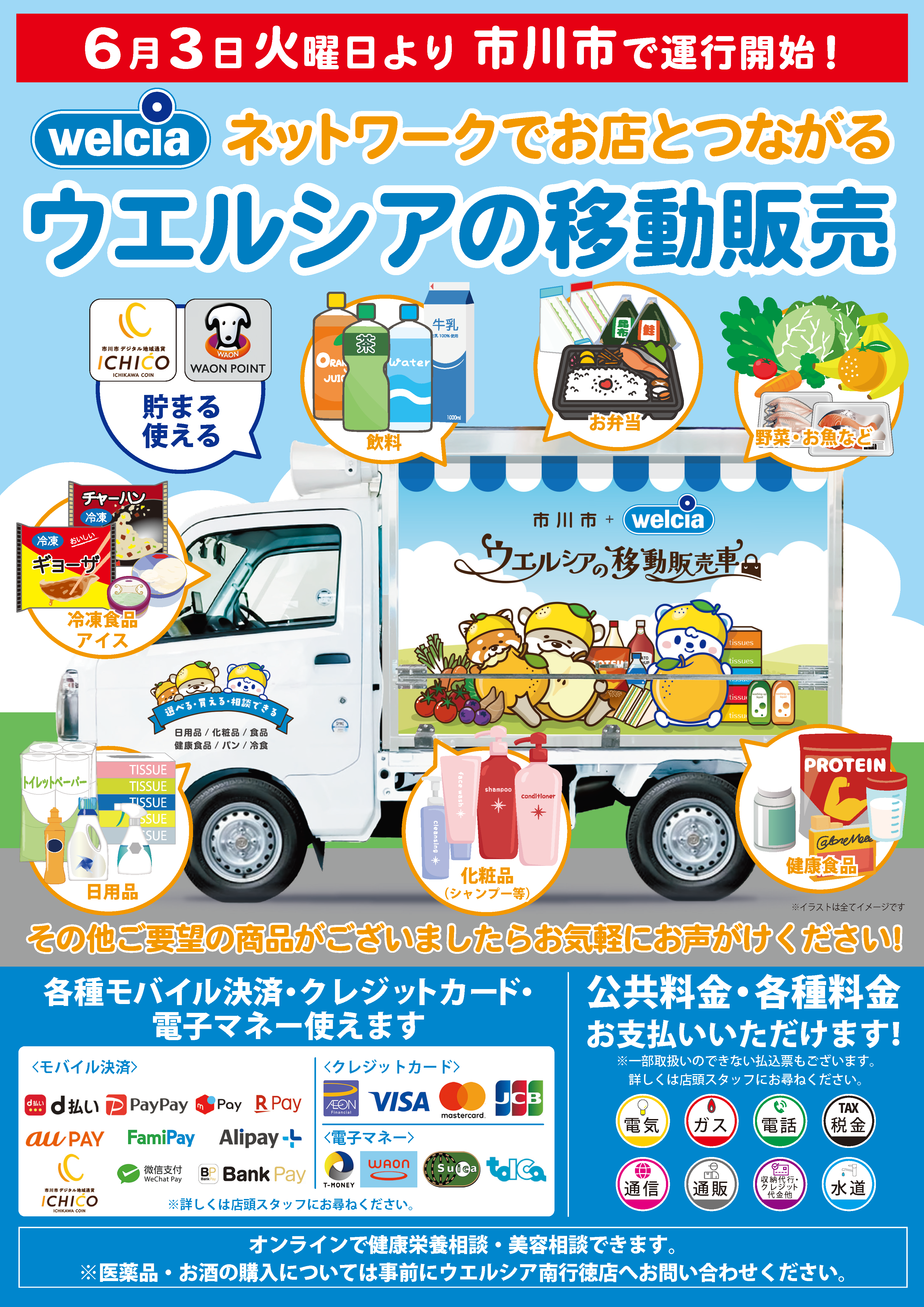 ウエルシア移動販売チラシ表面