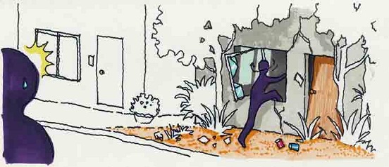 【例】 門扉が施錠されていない、窓ガラスが割れているなど、不特定者が敷地内へ容易に侵入できる状態であるの画像