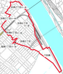 妙典土地区域整理事業区域及び下妙典