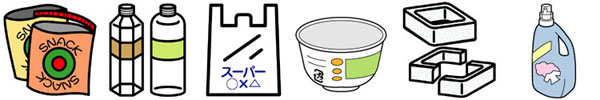 プラスチック製容器包装類の絵（別ウィンドウで開きます） 