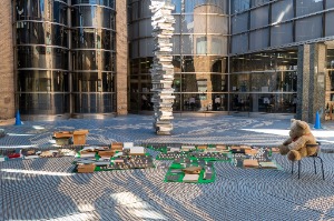 水の広場での虫干しの様子（写真画像）