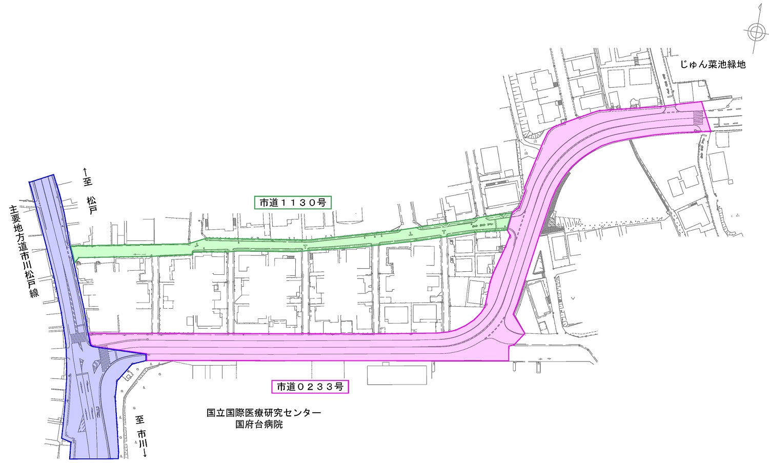 市道0233号の案内図