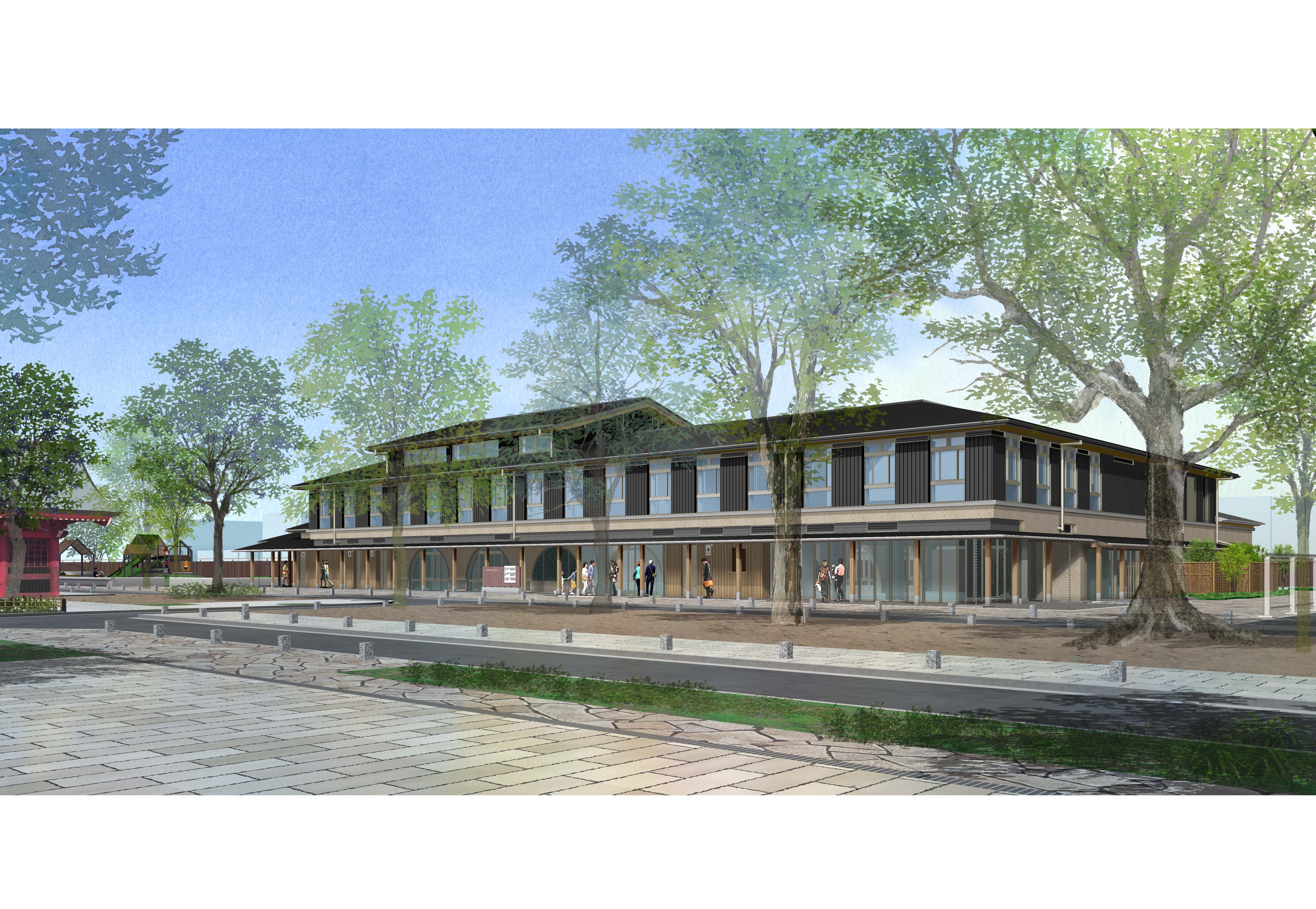 「(仮称)八幡市民交流館」外観イメージ