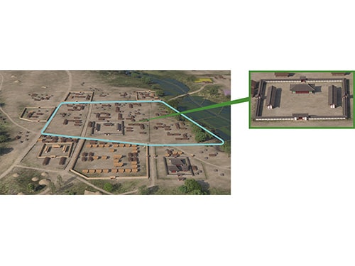 （左）青枠が国衙、（右）国庁の画像