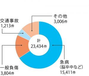 円グラフ:12~1月の事故種別(過去5年分)