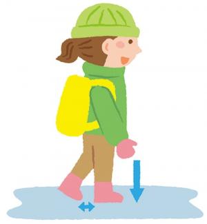 イラスト：【路面凍結による転倒】