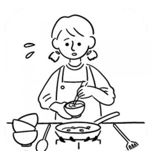 買い物・料理・洗濯などの家事をしているイラスト