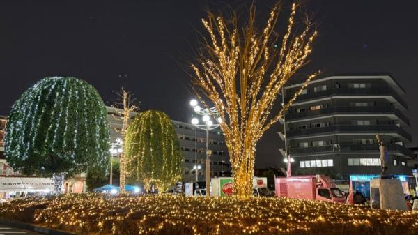 北国分駅前のイルミネーションの画像