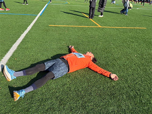 元旦マラソンに　参加。2キロをやっと走りました。