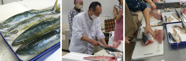 魚のさばき方教室の様子の写真