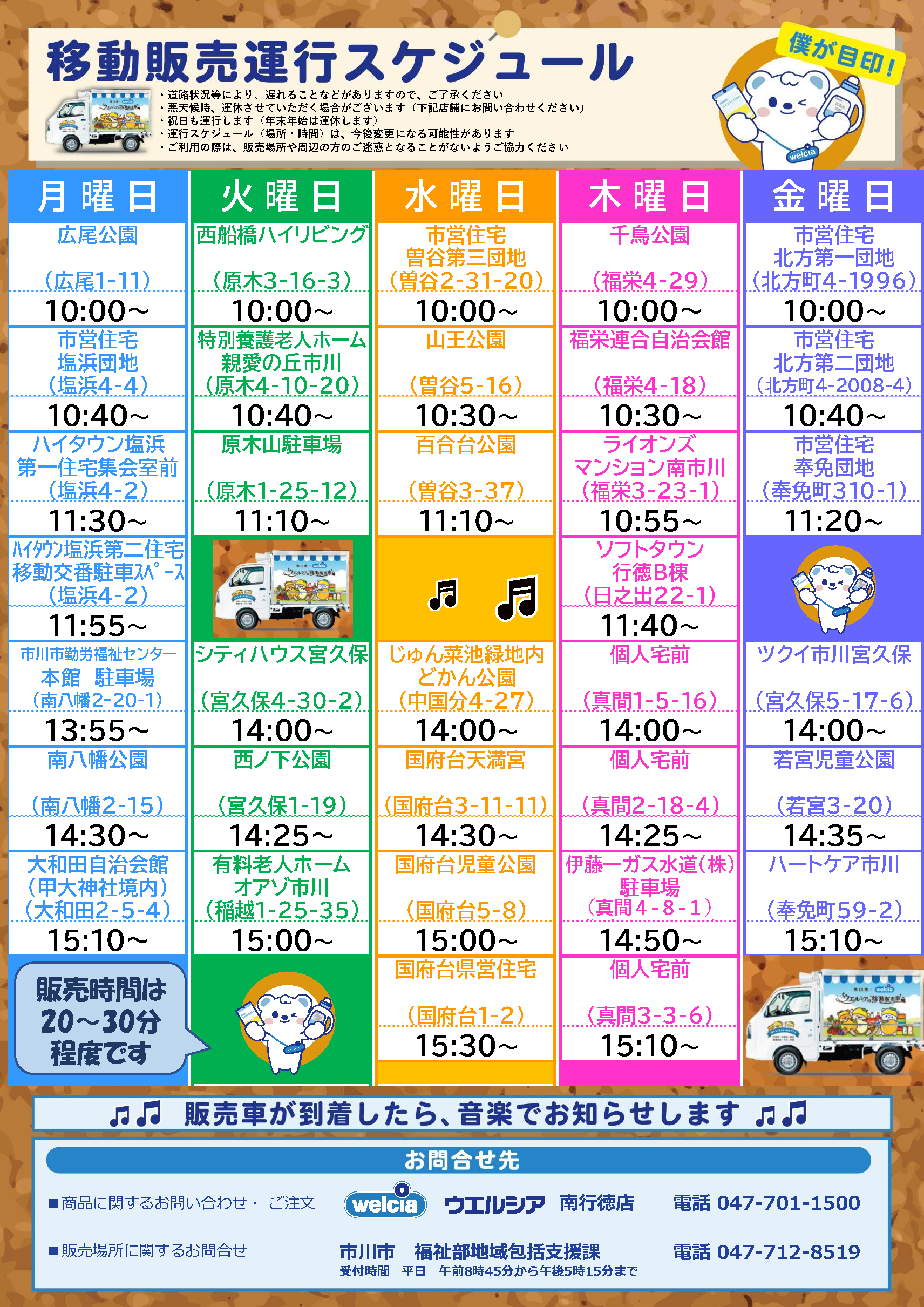 ウエルシアの移動販売チラシ裏