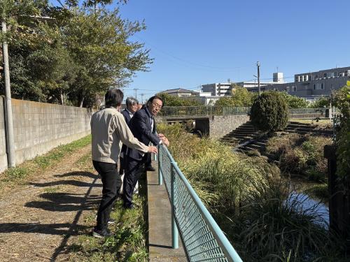 大和田小学校前・派川大柏川・下貝塚浸水箇所 視察の画像