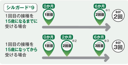 子宮頸がんの一般的な接種スケジュール