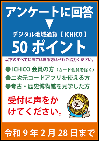 考古・歴史博物館 ICHICOアンケートポスター