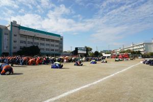 写真：シェイクアウト訓練