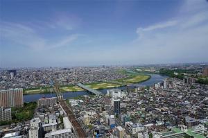 地上約150メートルからの景色