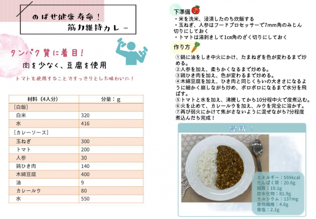 トマトを使用した、筋力維持カレー