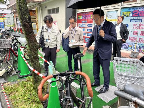 行徳駅前放置自転車対策・菅野駅北側緑地整備 現場視察の画像
